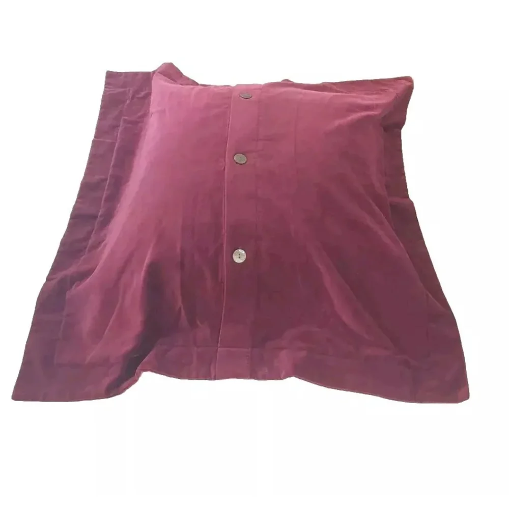 Pottery Barn Floor 1 Pillow Cover Sham Jewel Red Velvet Buttons Euro Sq 30/30